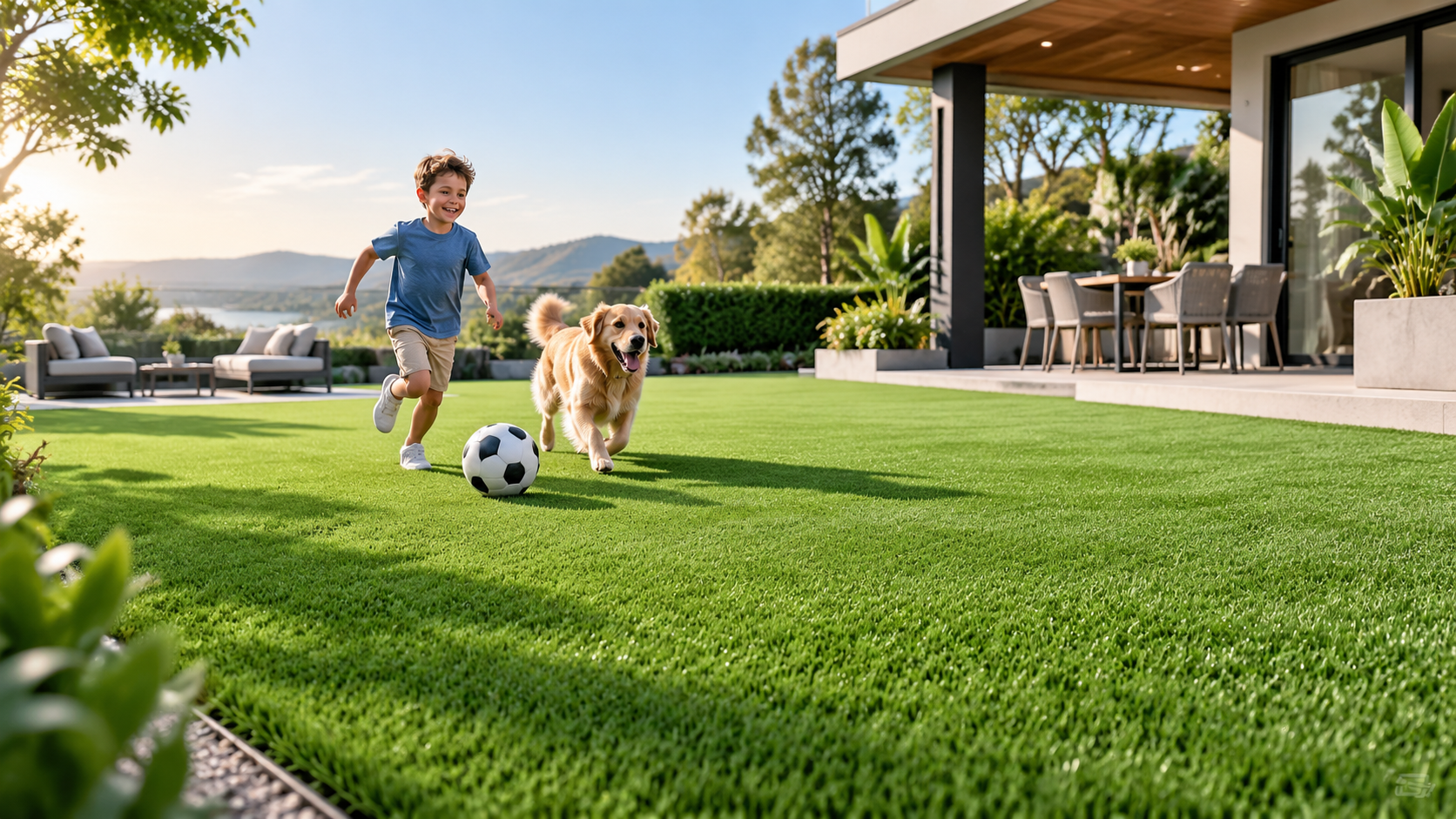 Soft Leisure Synthetic Turf Natural Looking Artificial Lawn for Garden Backyard and Landscape Decoration