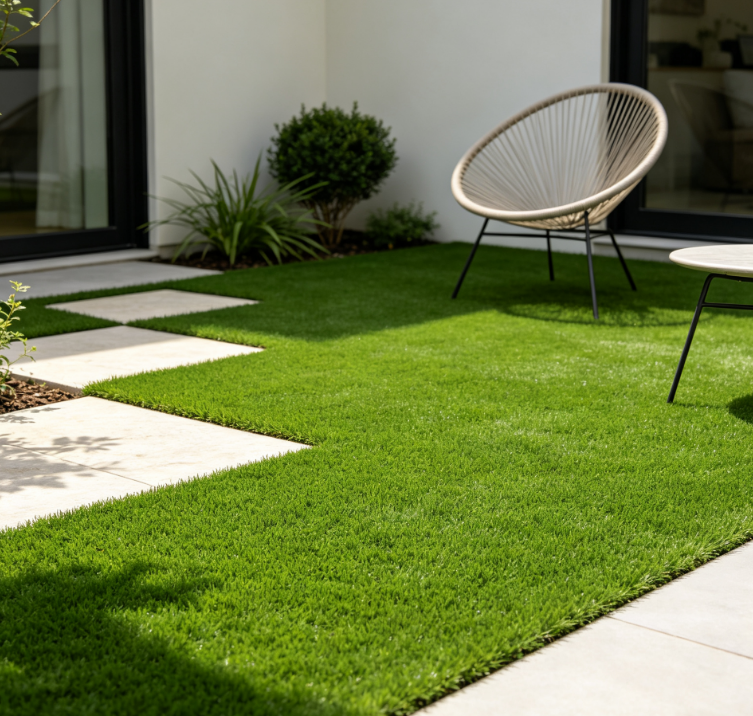 M‑Type Leisure Artificial Turf, M‑Shape Synthetic Short Grass  for Garden Balcony Courtyard Decoration