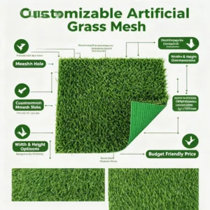 10mm Green Artificial Grass Carpet Synthetic Lawn for Home Garden Landscaping
