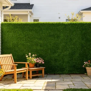 10mm UV-Stabilized Synthetic Turf Fence Panel for Construction Hoarding, ISO and CE Certified