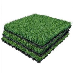 12 x 12 Inch Artificial Grass Pad Tiles with Waterproof Plate Interlocking Grass Mat