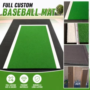 120X180cm Synthetic Turf Grass Baseball Cather Mat Size Custom PP Green Artificial Grass Mat for Baseball Hitting with EVA Back
