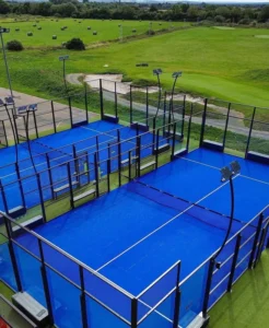 12mm Artificial Turf Paddle Tennis Courts Cover Roof for 20m*10m Courts 200W LED Lights 3 Year Warranty Panoramic Style