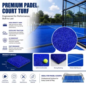 12mm Pile Height Artificial Turf Synthetic Grass Carpet Outdoor Lawn Turf Roof Tennis Court Equipment Cover for Padel Court Golf