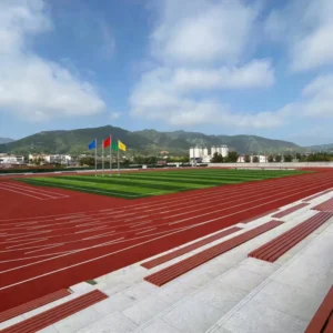 13mm Elastic Shock-Absorbing Hybrid Rubber Plastic Track Weather-Resistant PU Flooring 0.8MPa Tensile