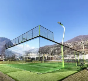 14 Years Wpt Approved Factory New Design Portable Panoramic Padel Tennis Court Steel Frame 12mm Artificial Turf