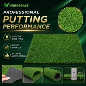 15mm Mini Golf Putting Green Artificial Grass Turf Mat Drainage Backing Indoor Soft