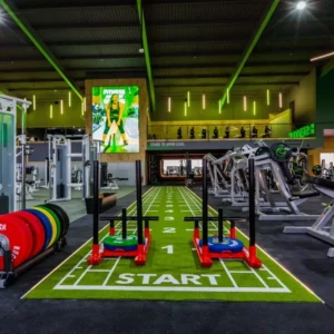 16mm High Density Sports Floor Mat with Grass Turf Sled Sprint Track for Gym Fitness