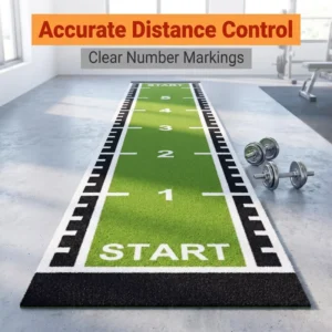18mm High-Density Gym Turf Track with Inlaid Scale Lines and Shockproof Sled Training Mat for CrossFit Gyms