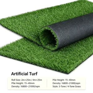 20mm Pile Height Artificial Turf Waterproof Flame Retardant UV Resistant Synthetic Lawn for Garden Pet Area Sports Court