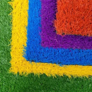 25mm 30mm Colorful Artificial Turf in Red Blue Purple and Yellow for Playgrounds and Kindergartens