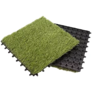 30*30cm Self-Draining Synthetic Artificial Grass Tiles Interlocking Turf Deck Flooring Pad