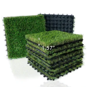 30/60mm Interlocking Artificial Grass Puzzle Turf for Badminton Tennis and Football Micro Stem C Yarn CE
