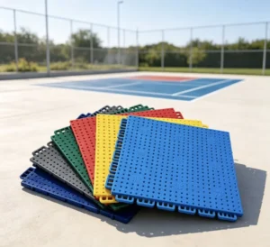 30.48cm Basketball Pattern TPE Interlocking Suspended Floor Tiles for Kindergartens and Basketball Courts