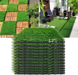 30mm Interlocking Artificial Grass Tiles for Balconies and Lawns