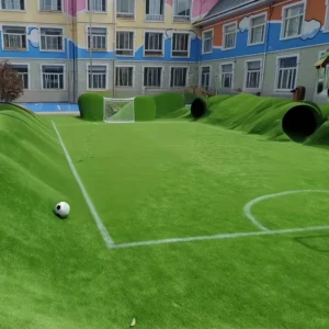 30mm Soft Pile Synthetic Turf Waterproof UV Resistant for Backyard Soccer Field Kindergarten Playground High Density Safety