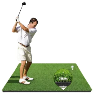 31mm Thick Golf Practice Mat Heavy-Duty Artificial Grass Turf Indoor Outdoor Driving Range Training Swing Hitting Mat
