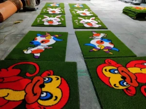 3D Pattern Artificial Grass Turf for Wedding Decoration and Gym Use, Easy Installation, Customizable