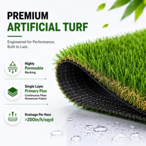 44mm S-Shape High-Density Artificial Grass, UV-Stable, for Residential Projects