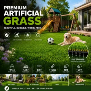 44mm Soft Hypertonic Water Artificial Grass for Backyard Landscaping
