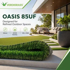 45mm High-Density Double-Wave Soft Artificial Grass Turf for Hotels
