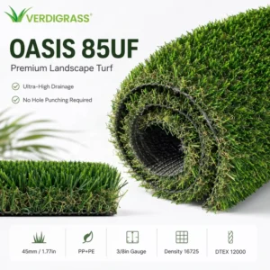45mm High-Density Soft C-Shape Synthetic Grass for Roof Gardens and Balconies