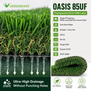 45mm Lead-Free Soft High Density Artificial Grass for Family Backyards and Modern Gardens