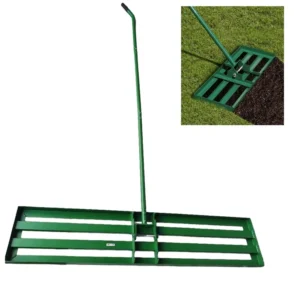 48″*10″ Steel Handle Lawn Leveling Rake Topdressing Spreader Tool for Yard Garden and Golf Course