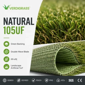50.8mm High-Density M-Shape Soft Artificial Grass for Backyard and Family Gardens, Fireproof EN13501-1