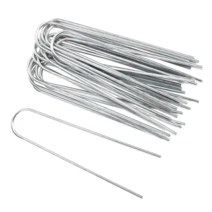 6 Inch Garden Stakes Galvanized Landscape Staples Green U Type Turf Staples for Artificial Grass Rust Proof Sod Pins Stakes