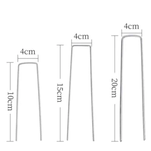 6 Inch U-Shaped Galvanized Ground Stakes Turf Staples for Artificial Grass Weed Barrier Garden Pegs Turf Pins