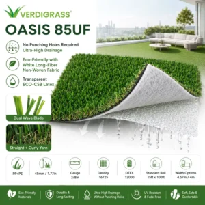 85UF 45mm C-Shape Artificial Grass for Villa Outdoor Landscaping