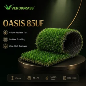 85UF Realistic 45mm Soft Artificial Grass for Backyard and Family Garden, Lead-Free