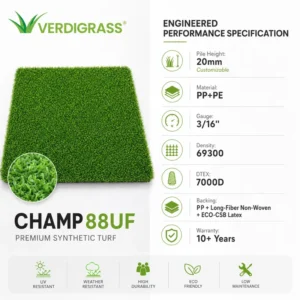 88UF Realistic 20mm Golf Putting Green Grass for Outdoor Wedding Venue and Event Landscape Decoration
