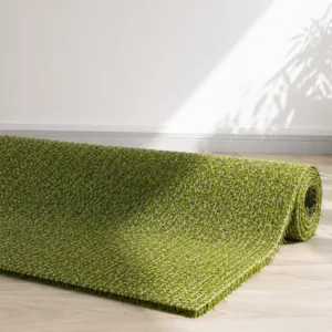 Anti Aging Knitted Artificial Turf Three Tone Green Extra Thick Synthetic Lawn Carpet for Residential Garden