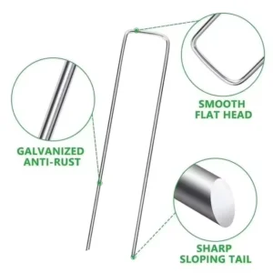 Anti-rust Galvanized Artificial Grass Tools U Shape Turf Nail Landscape Staples Sod Staple