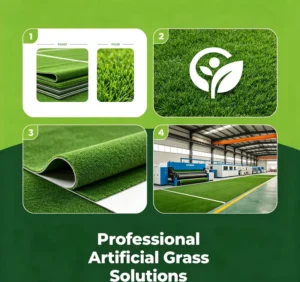 Approved High Density 50mm Artificial Grass Tiles Indoor Outdoor Soccer Field Synthetic Turf Anti UV Wear Resistant