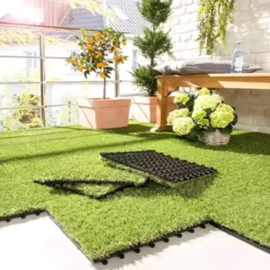 Artificial Grass Carpet Tiles Interlocking Lawn Flooring