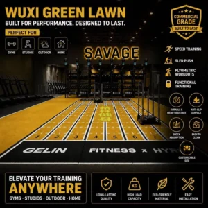 Artificial Grass Gym Turf Synthetic Grass with Anti-Slip Rubber Backing All-Weather UV Protection for Sled Training