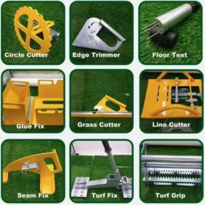 Artificial Grass Installation Tool Kit with Line Cutter, Edge Trimmer, Grip Tool, and Glue Fix