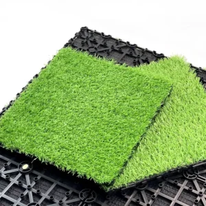 Artificial Grass Interlocking Tiles Self-draining Synthetic Turf Flooring