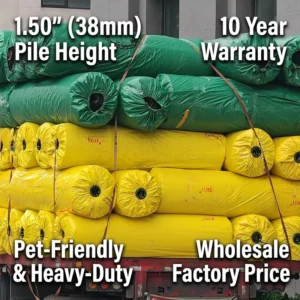 Artificial Grass Lawn for Backyard, Landscaping, Pet-Friendly Outdoor Patio, High-Density UV Yarns, Heavy-Duty