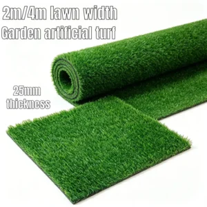 Artificial Grass Roll, Green, 10mm Pile Height, for Terrace or Garden