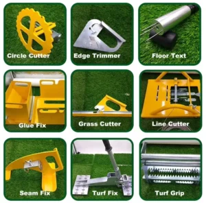 Artificial Grass Tools with Turf Fix Glue, Grass Cutter and Turf Texturing Tool