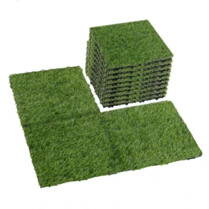 Artificial Grass Turf Tiles Interlocking Artificial Turf Grass Outdoor Rug for Dogs Patio Balcony Indoor Outdoor Decoration