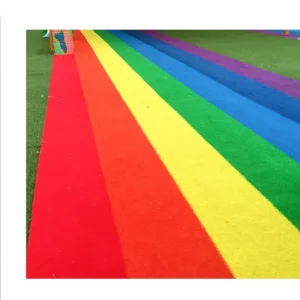 Artificial Grass for Sports Flooring and Courts, Custom Colors: Red, Blue, White, Purple, Yellow, Green