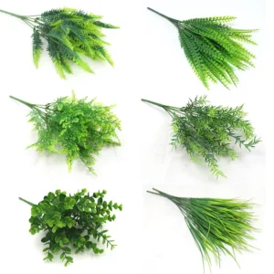 Artificial Greenery Shrubs Bushes Persian Grass Fake Plants Artificial Eucalyptus Leaves for Indoor Outdoor Home Decor