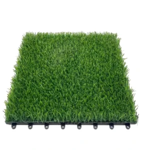Artificial Interlocking Grass Deck Tiles for Patio Fireproof High Density