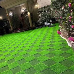 Artificial Interlocking Grass Patio Deck Tiles 300*300mm for Indoor or Outdoor Use