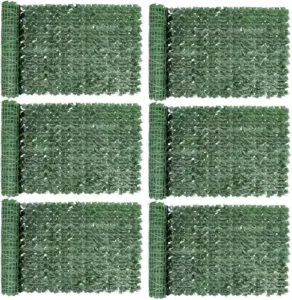 Artificial Ivy Privacy Fence Screen Expandable Faux Hedge Panel Plastic Fire-Retardant Greenery